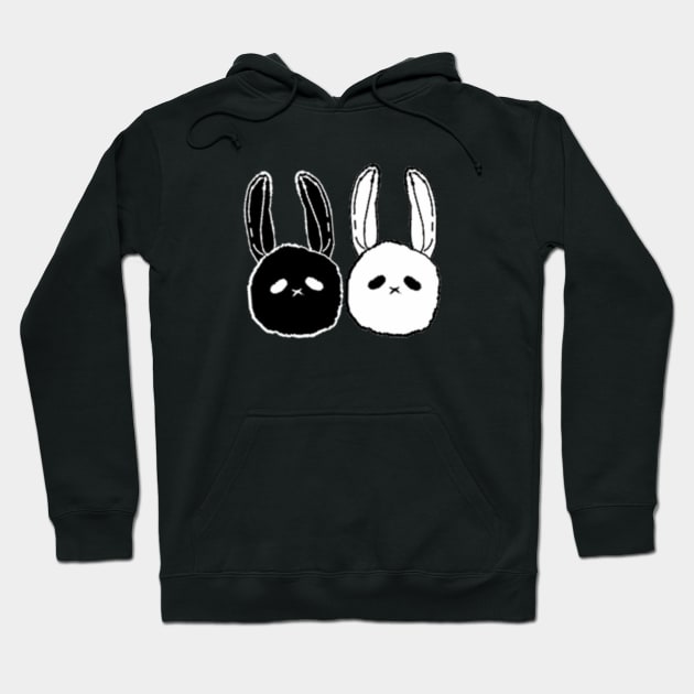 B&W Twin Buns Hoodie by kukupi